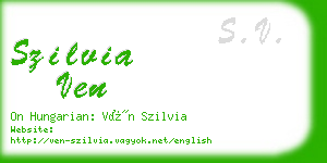 szilvia ven business card